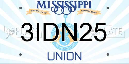 3IDN25 Mississippi License Plate
