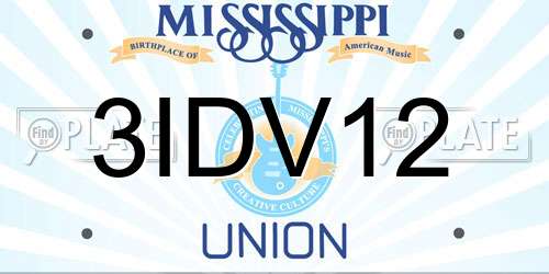 3IDV12 Mississippi License Plate