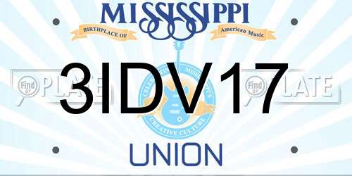 3IDV17 Mississippi License Plate