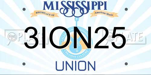 3ION25 Mississippi License Plate
