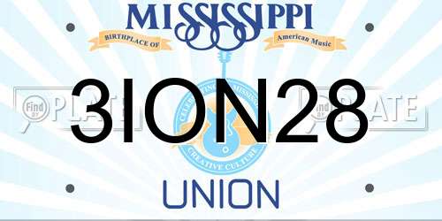 3ION28 Mississippi License Plate
