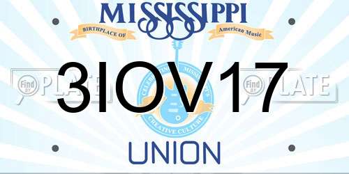 3IOV17 Mississippi License Plate