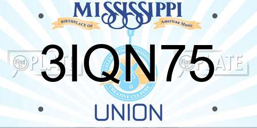 3IQN75 Mississippi License Plate