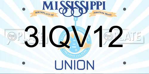 3IQV12 Mississippi License Plate
