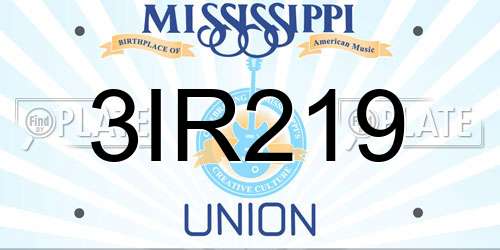 3IR219 Mississippi License Plate