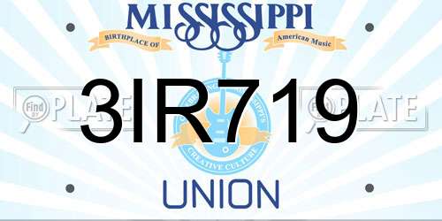 3IR719 Mississippi License Plate