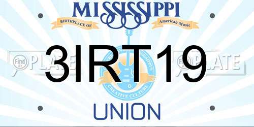3IRT19 Mississippi License Plate