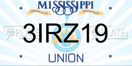 3IRZ19 Mississippi License Plate