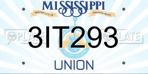3IT293 Mississippi License Plate