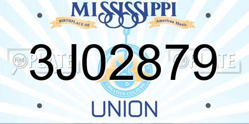 3J02879 Mississippi License Plate