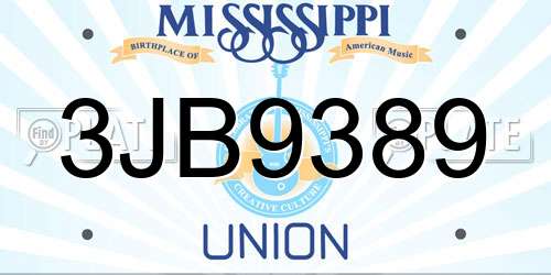 3JB9389 Mississippi License Plate