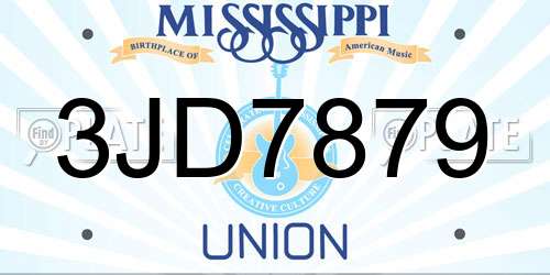 3JD7879 Mississippi License Plate