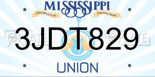3JDT829 Mississippi License Plate
