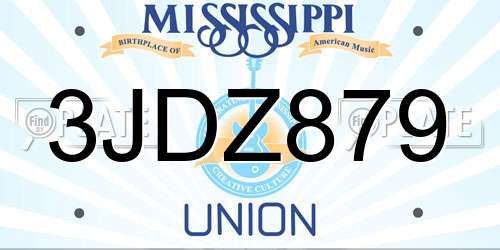 3JDZ879 Mississippi License Plate