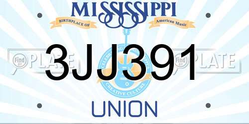 3JJ391 Mississippi License Plate