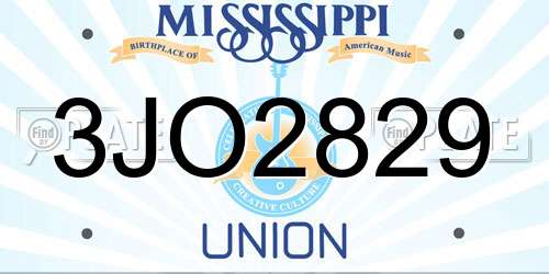 3JO2829 Mississippi License Plate