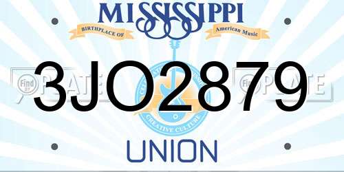 3JO2879 Mississippi License Plate