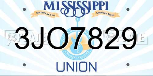 3JO7829 Mississippi License Plate