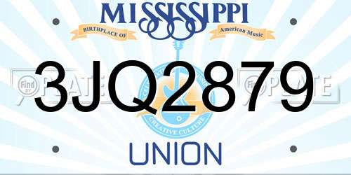 3JQ2879 Mississippi License Plate