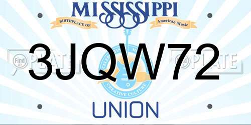 3JQW72 Mississippi License Plate