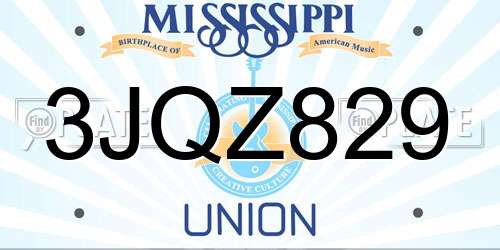 3JQZ829 Mississippi License Plate