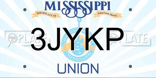 3JYKP Mississippi License Plate