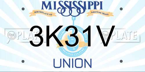 3K31V Mississippi License Plate