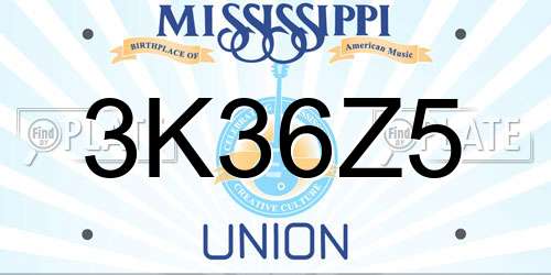 3K36Z5 Mississippi License Plate