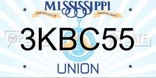 3KBC55 Mississippi License Plate