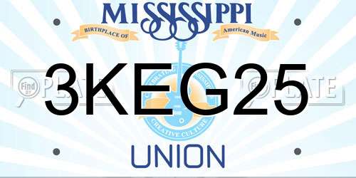 3KEG25 Mississippi License Plate