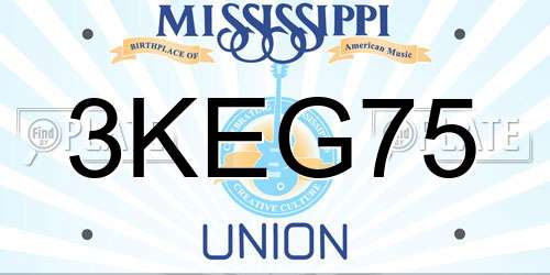 3KEG75 Mississippi License Plate
