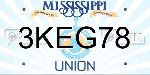 3KEG78 Mississippi License Plate
