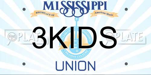 3KIDS Mississippi License Plate