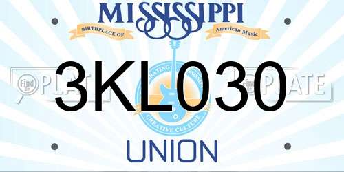 3KL030 Mississippi License Plate