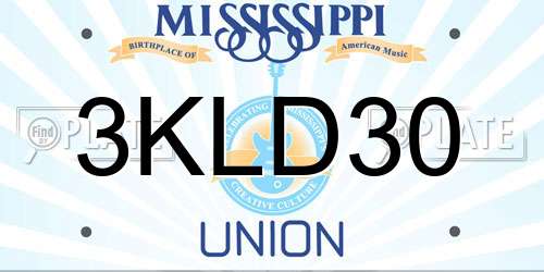 3KLD30 Mississippi License Plate