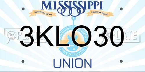 3KLO30 Mississippi License Plate