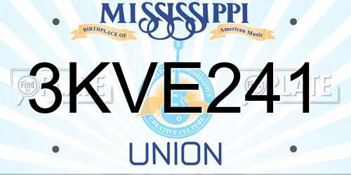 3KVE241 Mississippi License Plate