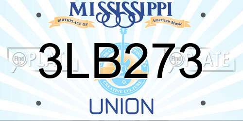 3LB273 Mississippi License Plate