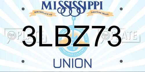 3LBZ73 Mississippi License Plate