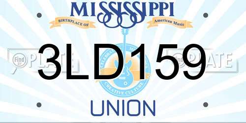 3LD159 Mississippi License Plate