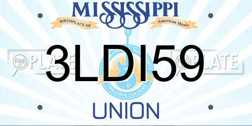 3LDI59 Mississippi License Plate
