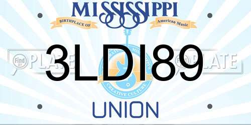3LDI89 Mississippi License Plate