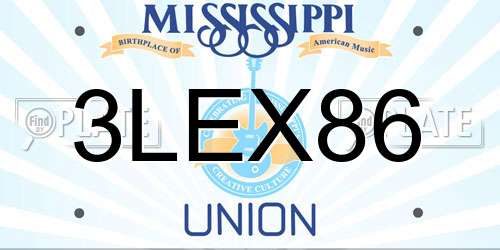 3LEX86 Mississippi License Plate