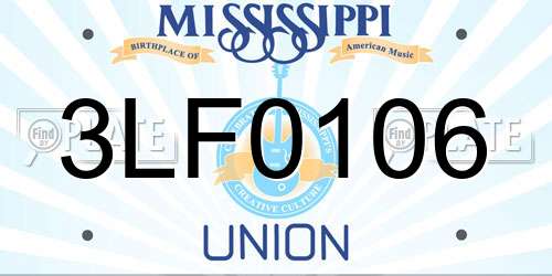 3LF0106 Mississippi License Plate