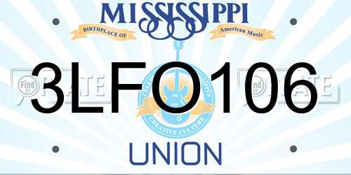 3LFO106 Mississippi License Plate