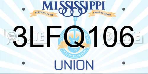 3LFQ106 Mississippi License Plate