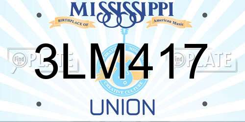 3LM417 Mississippi License Plate