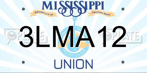 3LMA12 Mississippi License Plate