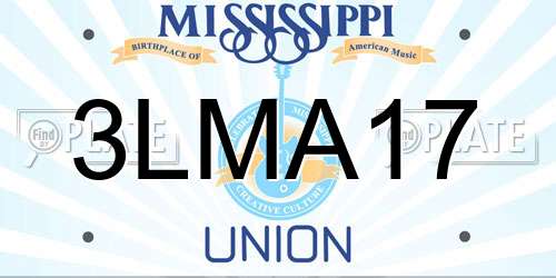 3LMA17 Mississippi License Plate