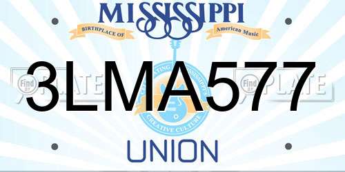 3LMA577 Mississippi License Plate